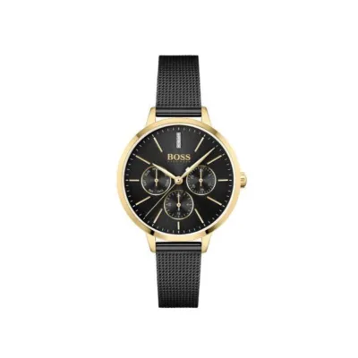 Symphony Gold-Tone and Black Mesh Bracelet Watch - 1502601